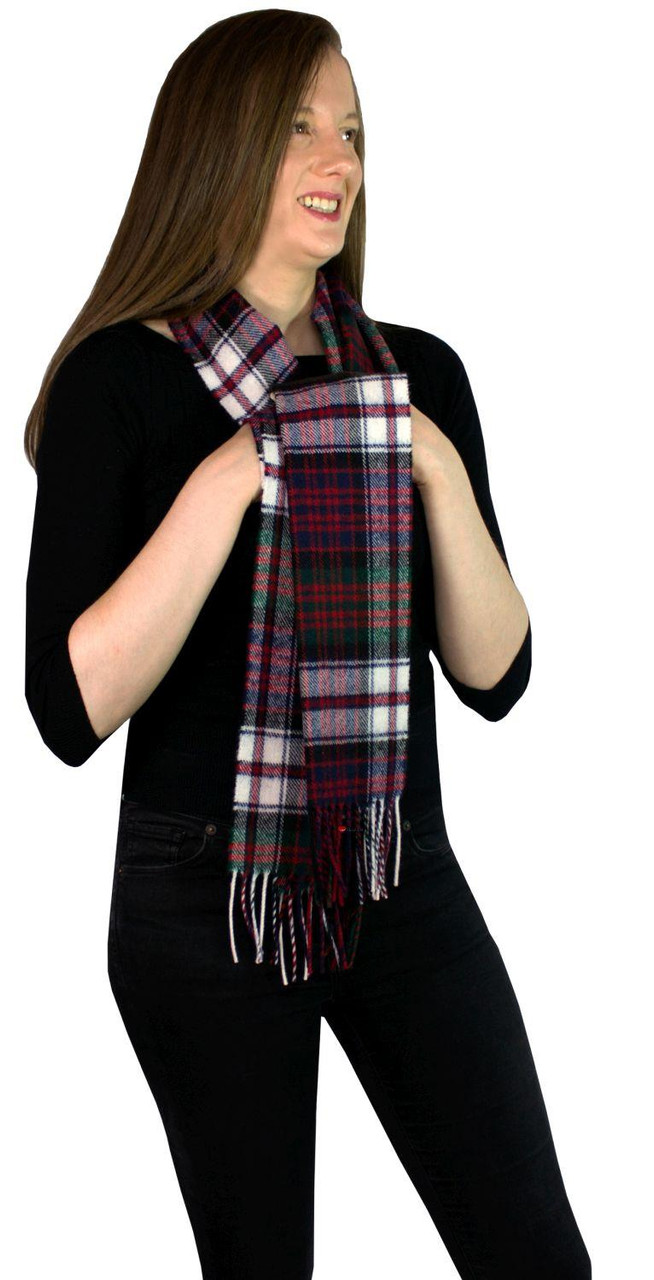 MacDonald Dress Modern Tartan Plaid 100% Lambswool Clan Scarf Made in Scotland