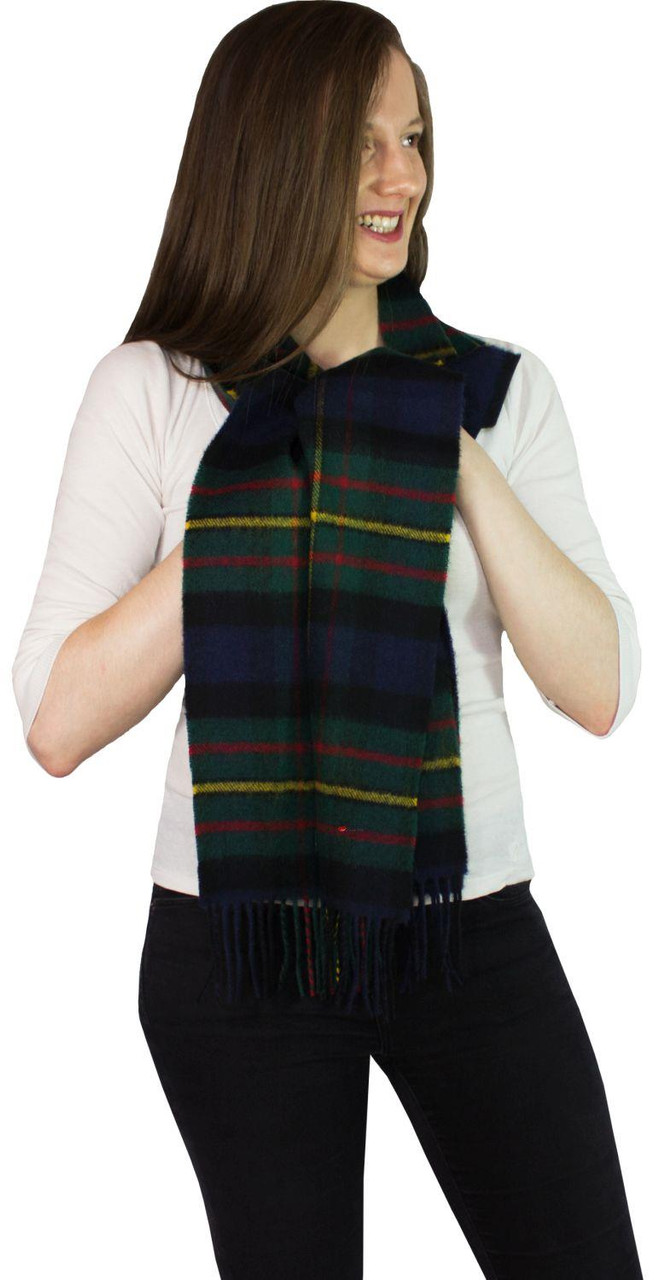 MacLaren Modern Tartan Plaid 100% Lambswool Clan Scarf Made in Scotland
