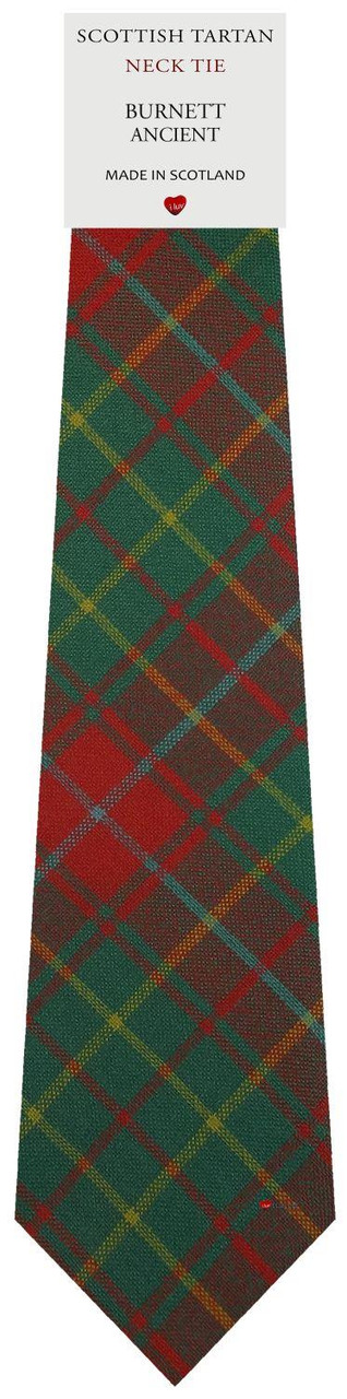 Mens All Wool Tie Woven Scotland - Burnett Ancient Tartan