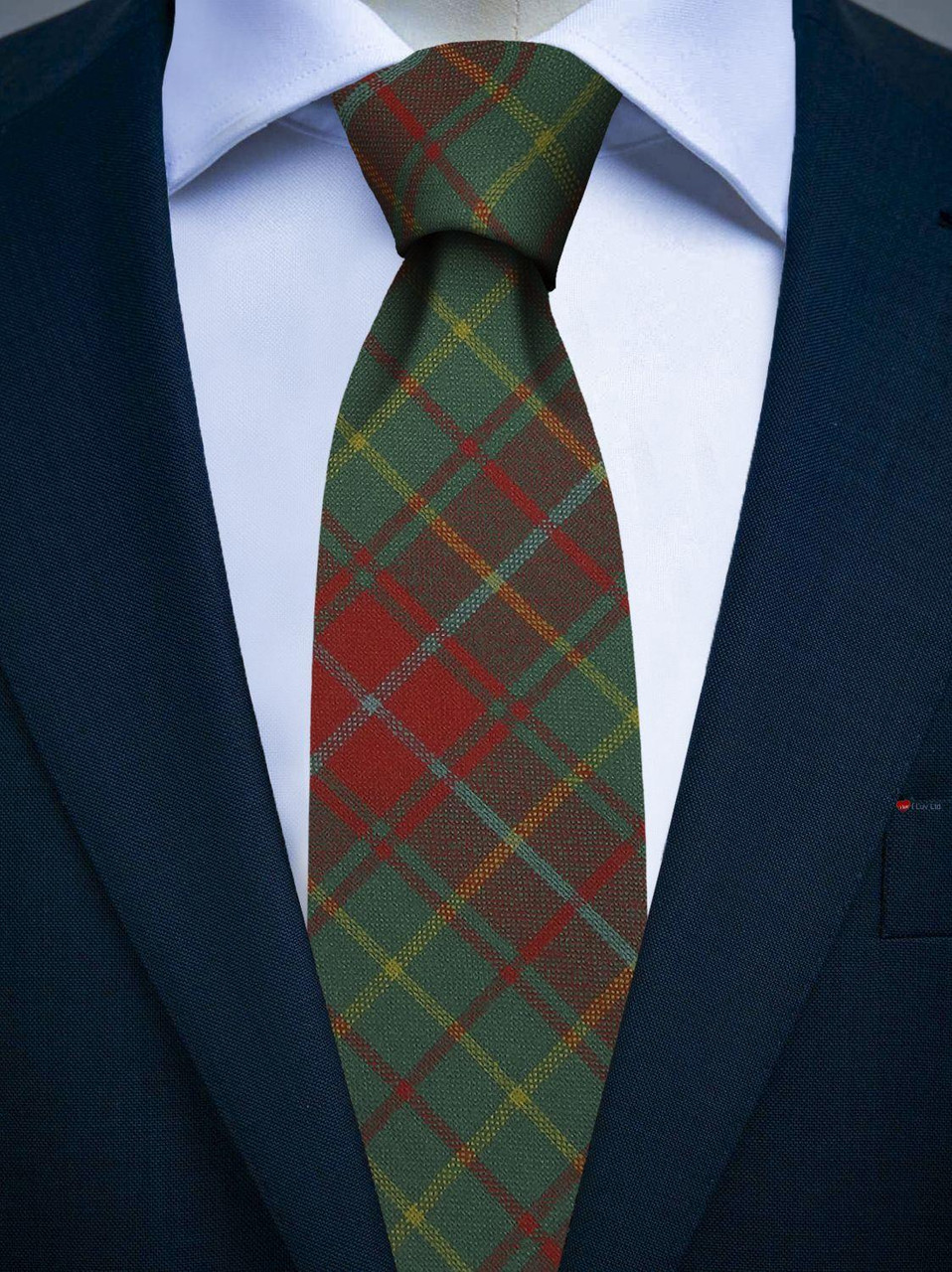 Mens All Wool Tie Woven Scotland - Burnett Ancient Tartan