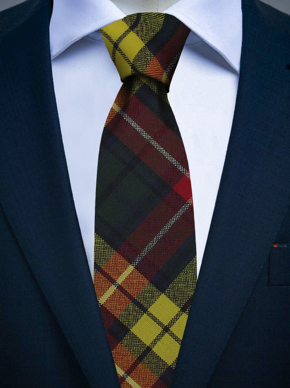 Mens All Wool Tie Woven Scotland - Buchanan Modern Tartan