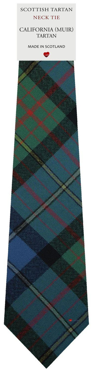 Mens All Wool Tie Woven Scotland - California Muir USA Tartan