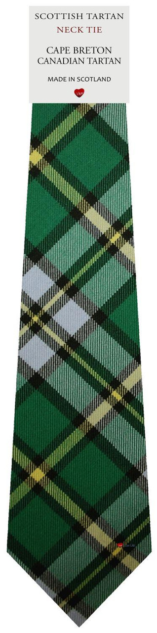 Mens All Wool Tie Woven Scotland - Cape Breton Canadian Tartan