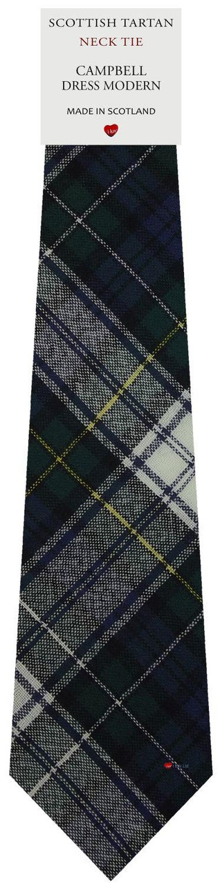 Mens All Wool Tie Woven Scotland - Campbell Dress Modern Tartan