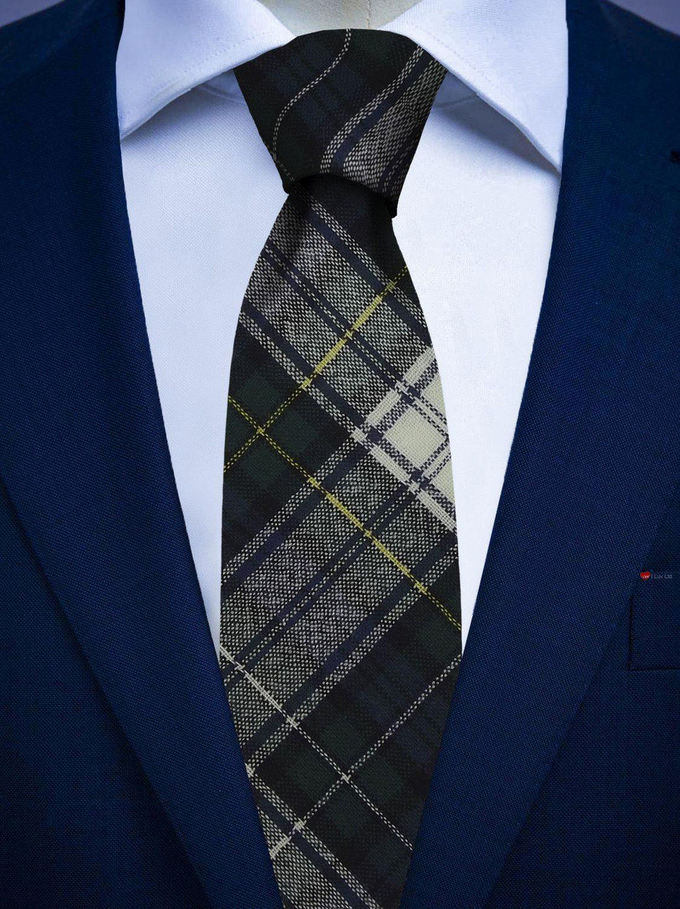 Mens All Wool Tie Woven Scotland - Campbell Dress Modern Tartan