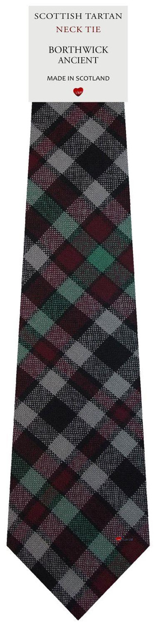 Mens All Wool Tie Woven Scotland - Borthwick Ancient Tartan