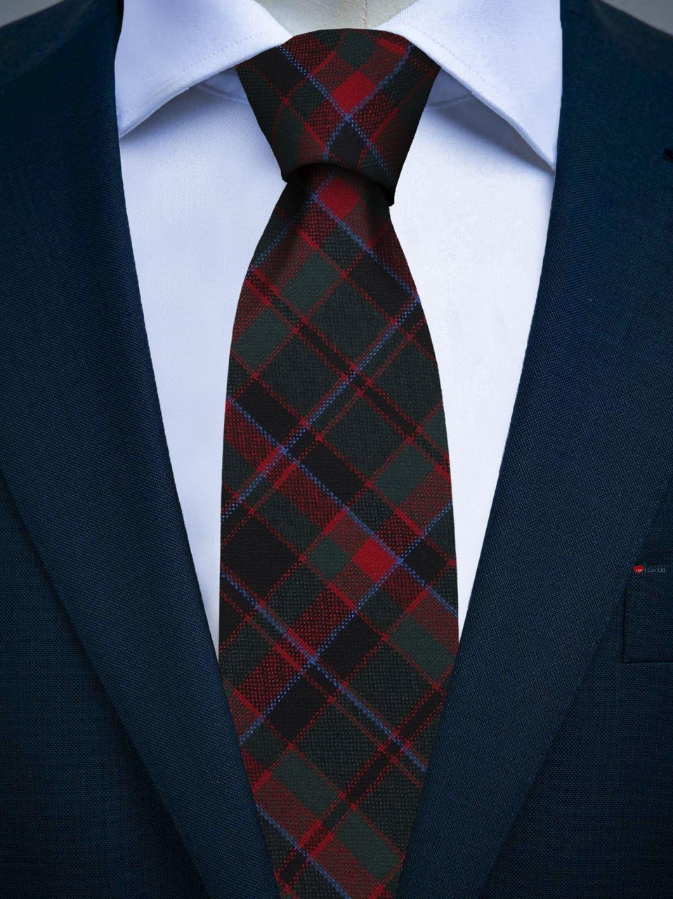 Mens All Wool Tie Woven Scotland - Buchan Modern Tartan