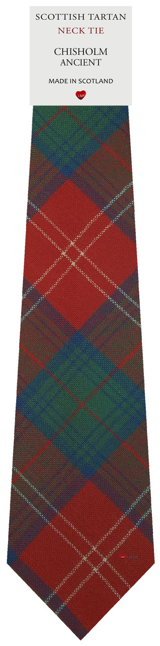 Mens All Wool Tie Woven Scotland - Chisholm Ancient Tartan