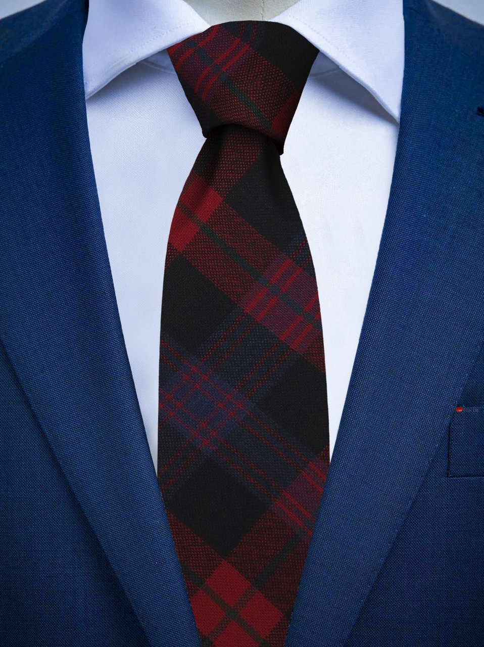 Mens All Wool Tie Woven Scotland - Brown Modern Tartan