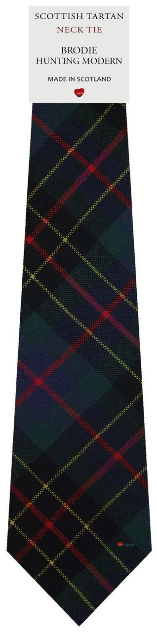 Mens All Wool Tie Woven Scotland - Brodie Hunting Modern Tartan