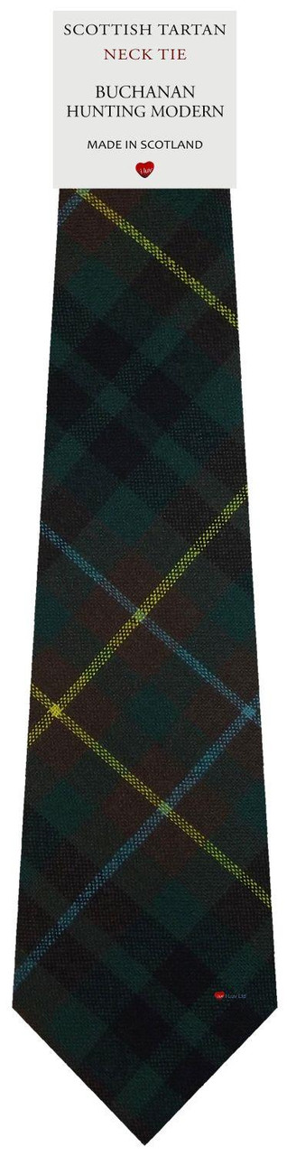 Mens All Wool Tie Woven Scotland - Buchanan Hunting Modern Tartan
