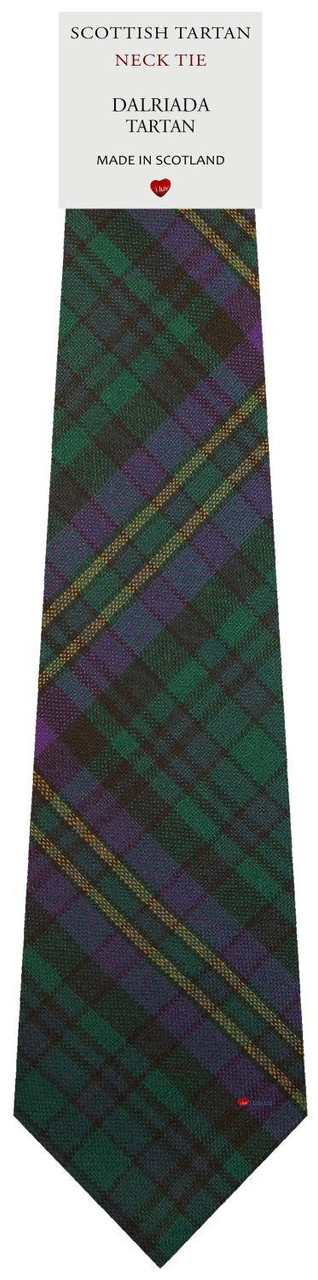 Mens All Wool Tie Woven Scotland - Dalriada District Tartan