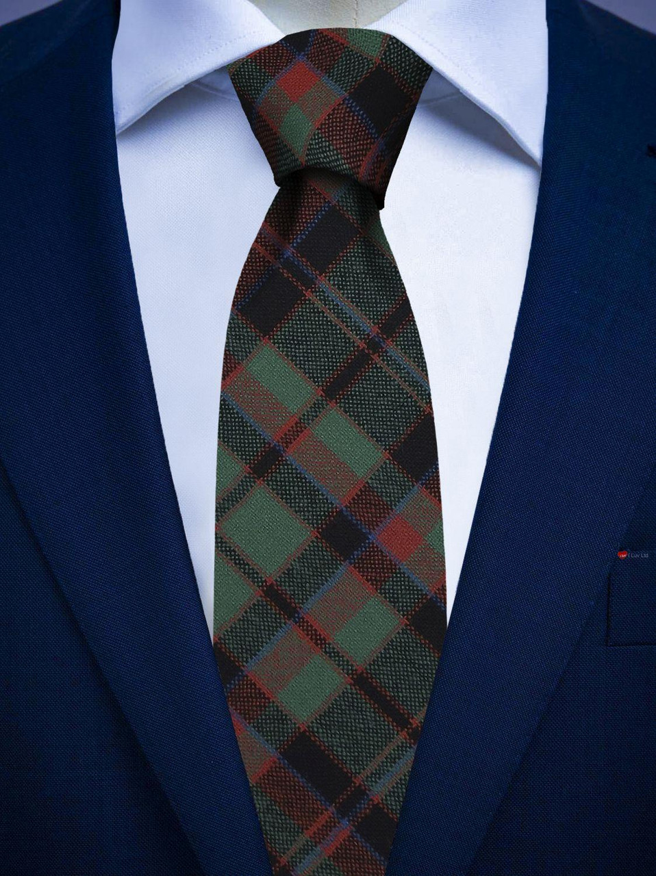 Mens All Wool Tie Woven Scotland - Cumming Hunting Ancient Tartan