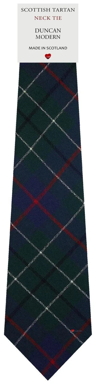 Mens All Wool Tie Woven Scotland - Duncan Modern Tartan