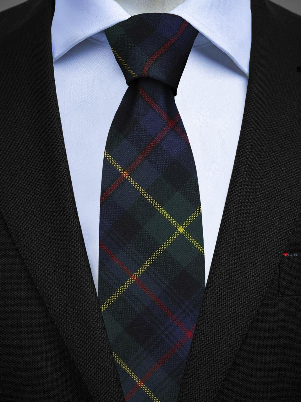 Mens All Wool Tie Woven Scotland - Farquharson Modern Tartan