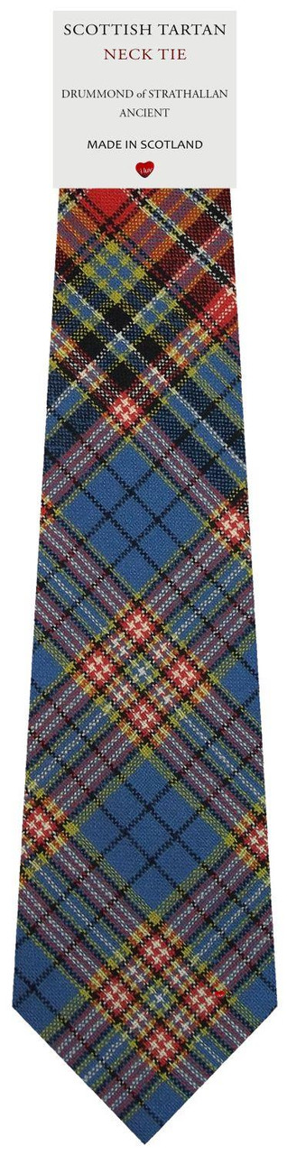 Mens All Wool Tie Woven Scotland - Drummond of Strathan Ancient Tartan