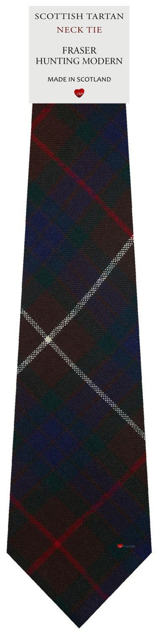 Mens All Wool Tie Woven Scotland - Fraser Hunting Modern Tartan