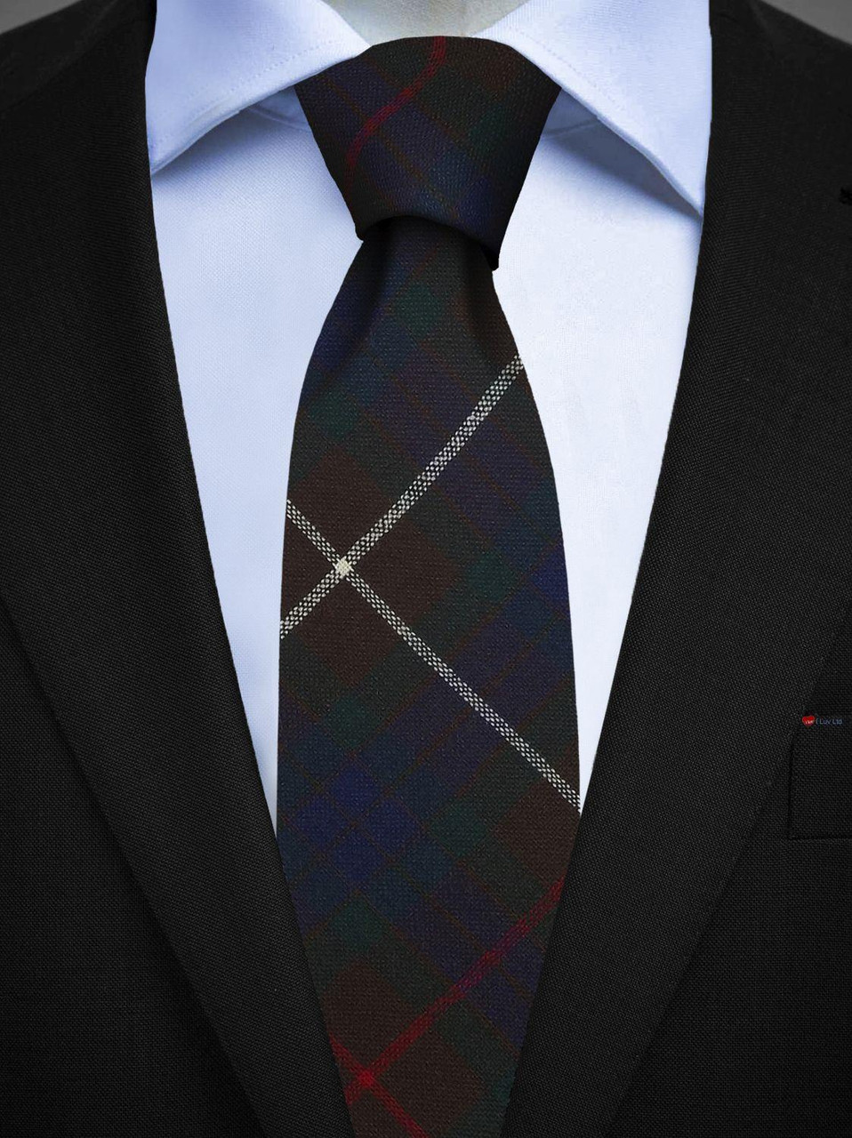 Mens All Wool Tie Woven Scotland - Fraser Hunting Modern Tartan