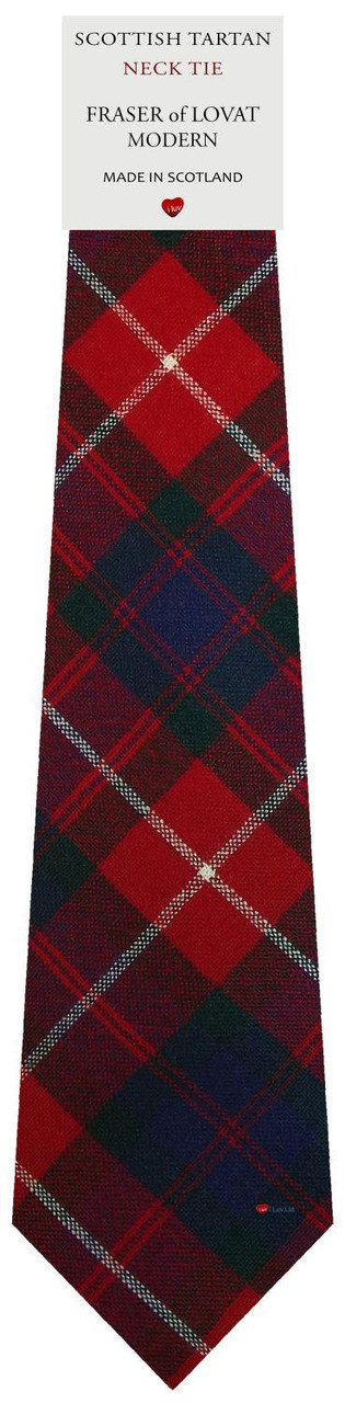 Mens All Wool Tie Woven Scotland - Fraser of Lovat Modern Tartan