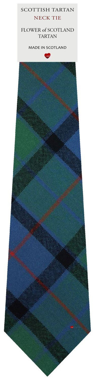 Mens All Wool Tie Woven Scotland - Flower Scotland Tartan