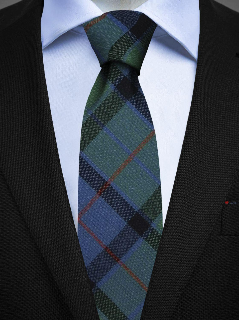 Mens All Wool Tie Woven Scotland - Flower Scotland Tartan