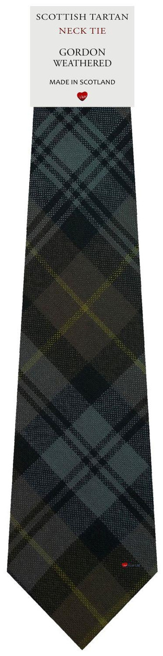 Mens All Wool Tie Woven Scotland - Gordon Weathered Tartan