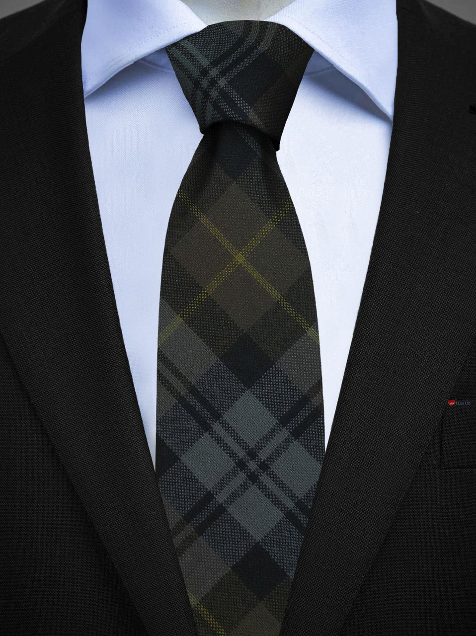 Mens All Wool Tie Woven Scotland - Gordon Weathered Tartan