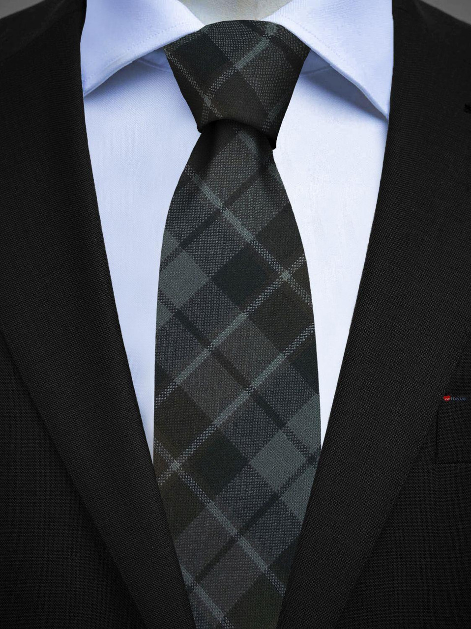 Mens All Wool Tie Woven Scotland - Graham of Menteith Weathered Tartan