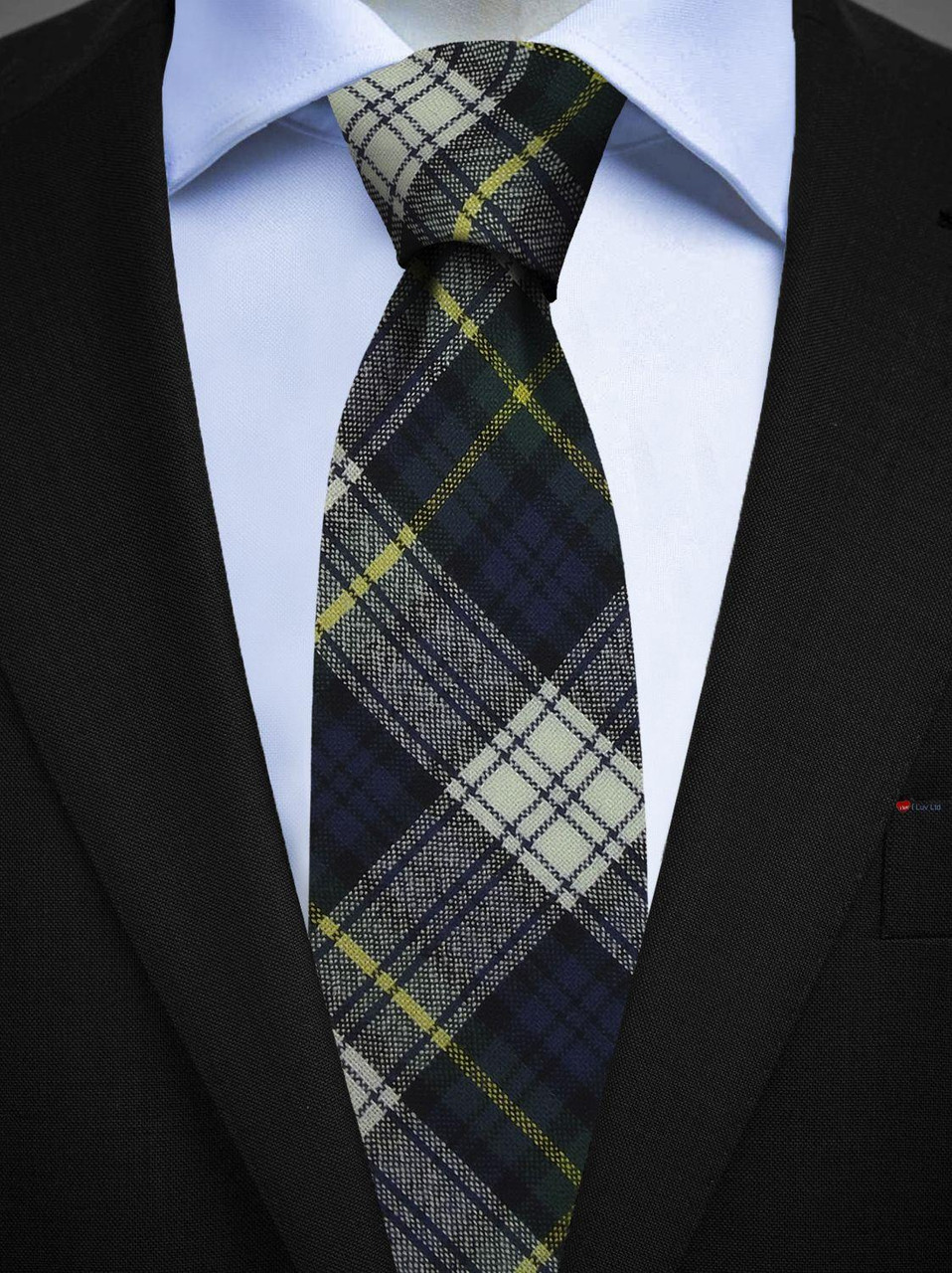 Mens All Wool Tie Woven Scotland - Gordon Dress Modern Tartan
