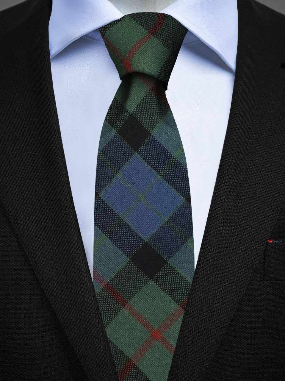 Mens All Wool Tie Woven Scotland - Gunn Ancient Tartan