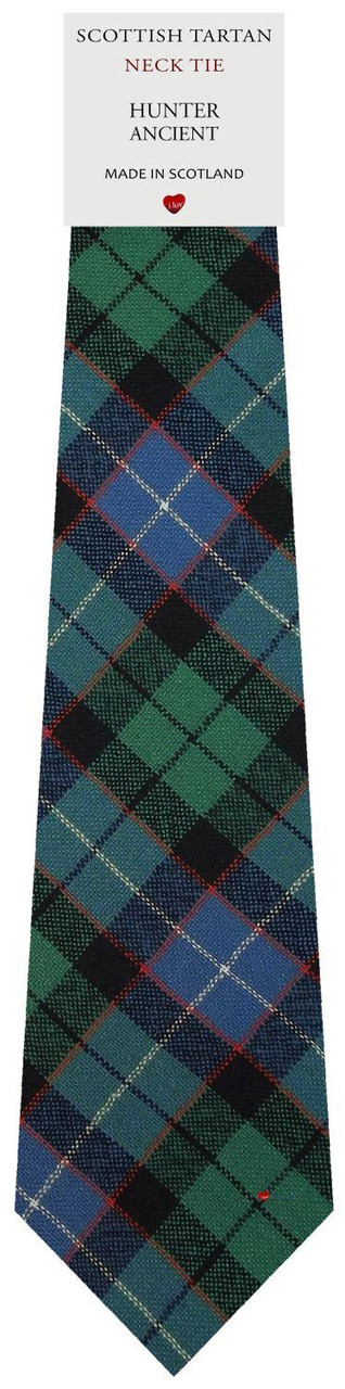 Mens All Wool Tie Woven Scotland - Hunter Ancient Tartan