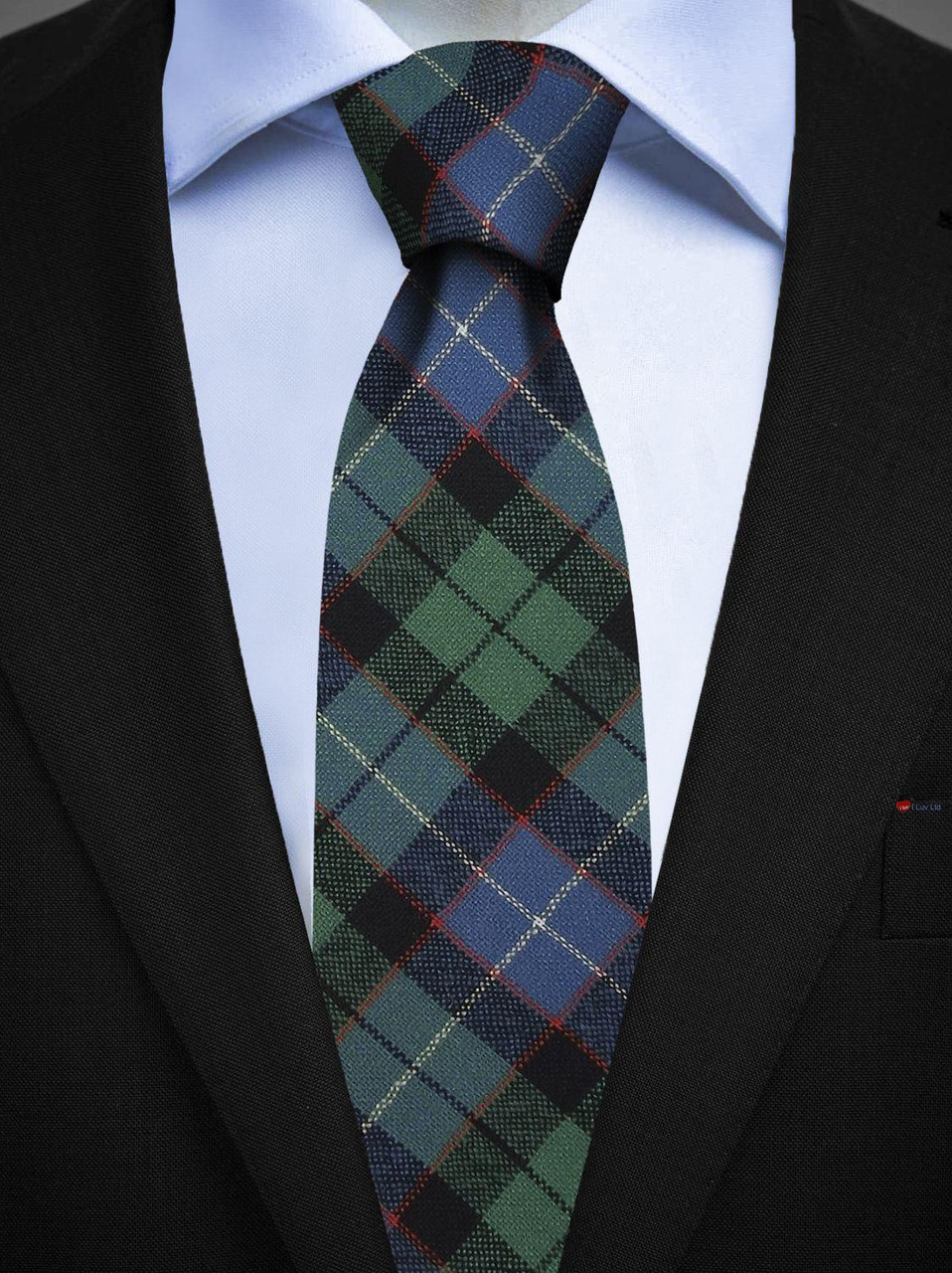 Mens All Wool Tie Woven Scotland - Hunter Ancient Tartan