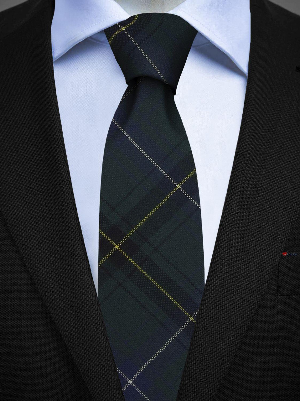 Mens All Wool Tie Woven Scotland - Henderson Modern Tartan