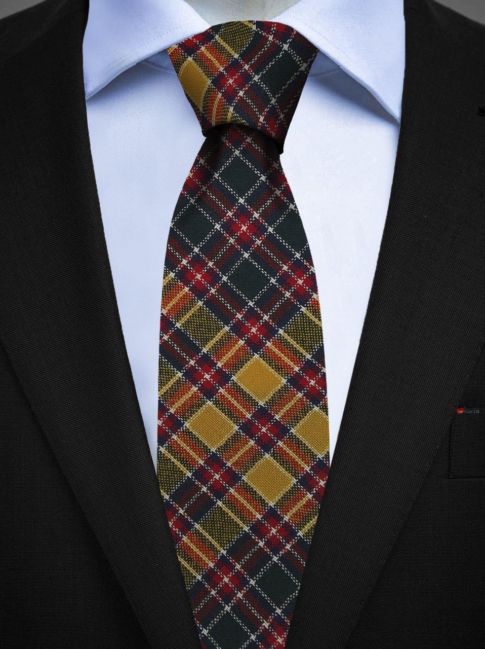 Mens All Wool Tie Woven Scotland - Jacobite Modern Tartan