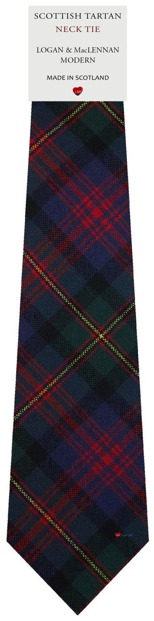 Mens All Wool Tie Woven Scotland - Logan and MacLennan Modern Tartan