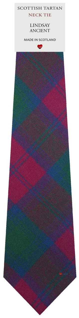 Mens All Wool Tie Woven Scotland - Lindsay Ancient Tartan