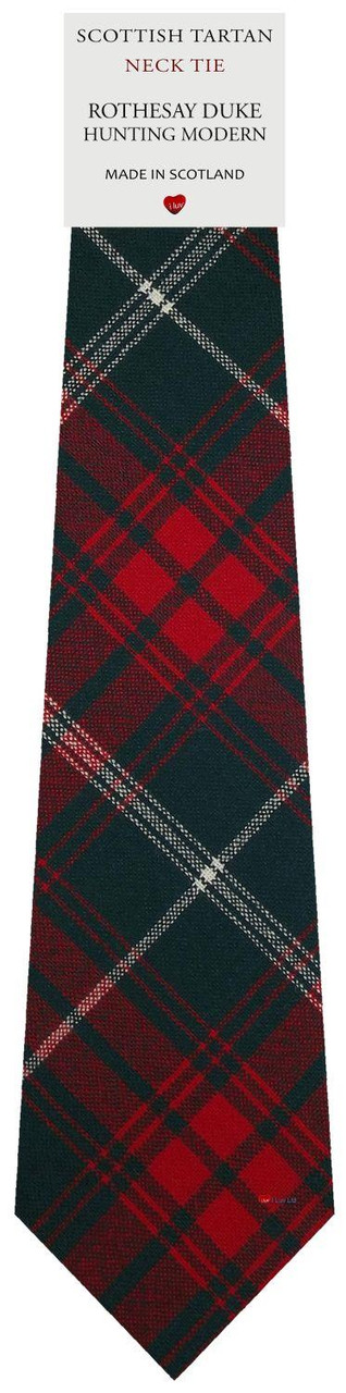 Mens All Wool Tie Woven Scotland - Duke of Rothesay Hunting Modern Tartan