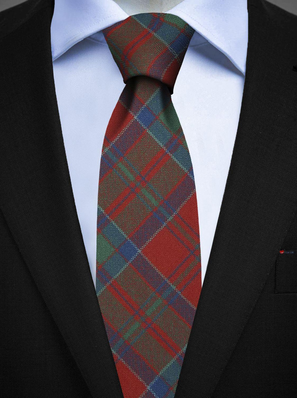 Mens All Wool Tie Woven Scotland - MacDonell of Keppoch Ancient Tartan