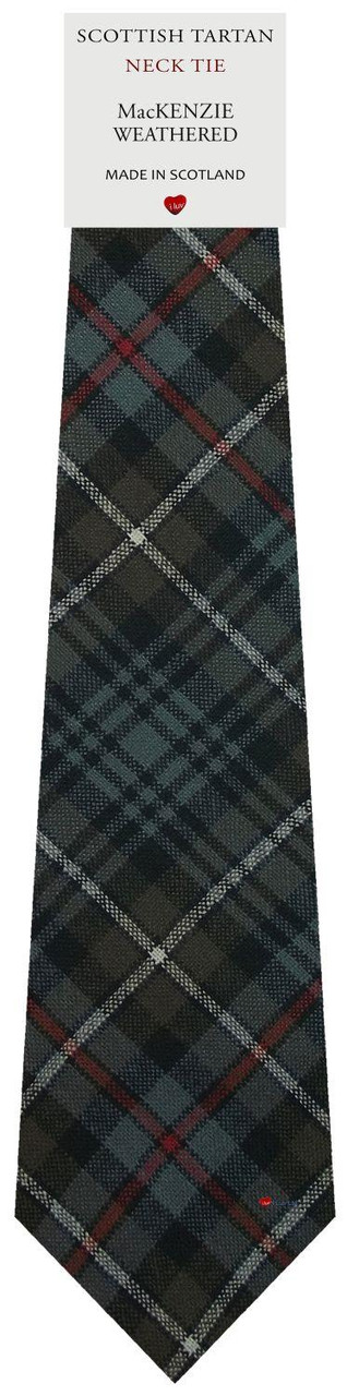 Mens All Wool Tie Woven Scotland - MacKenzie Weathered Tartan
