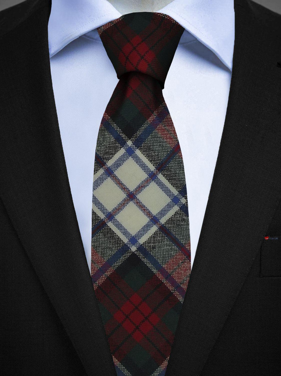 Mens All Wool Tie Woven Scotland - MacDuff Dress Modern Tartan