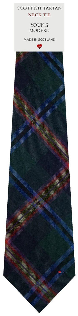 Mens All Wool Tie Woven Scotland - Young Modern Tartan