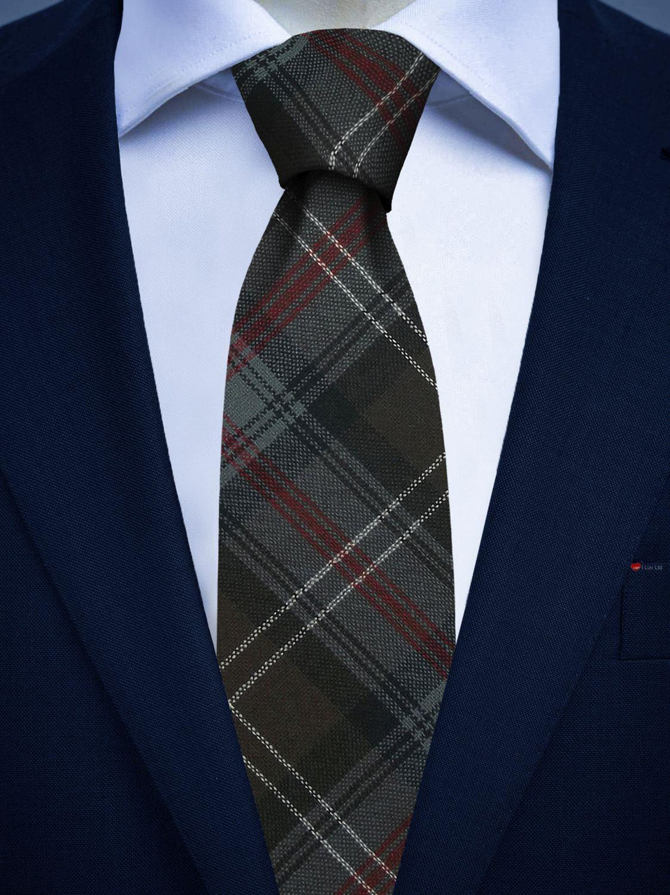 Mens All Wool Tie Woven Scotland - Sutherland Old Weathered Tartan