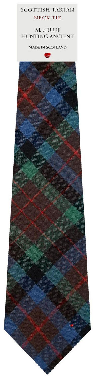 Mens All Wool Tie Woven Scotland - MacDuff Hunting Ancient Tartan