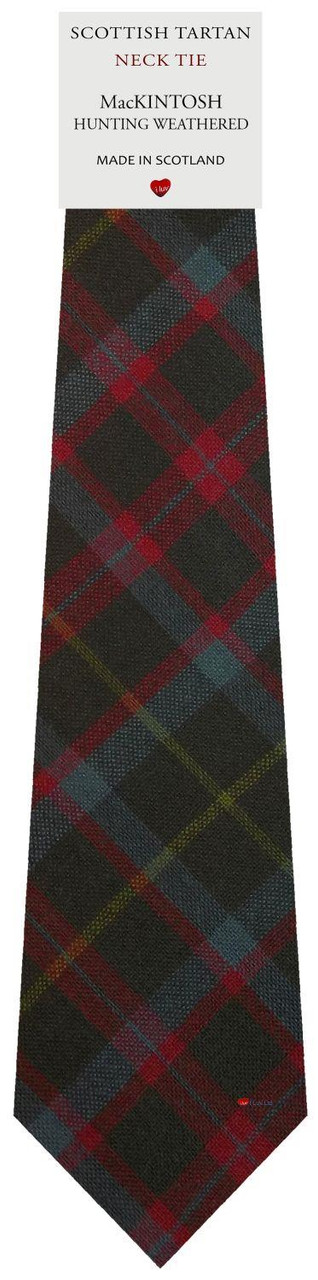 Mens All Wool Tie Woven Scotland - MacIntosh Hunting Weathered Tartan