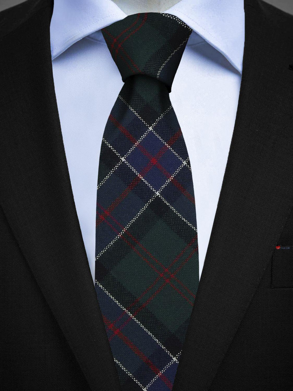 Mens All Wool Tie Woven Scotland - Sinclair Hunting Modern Tartan