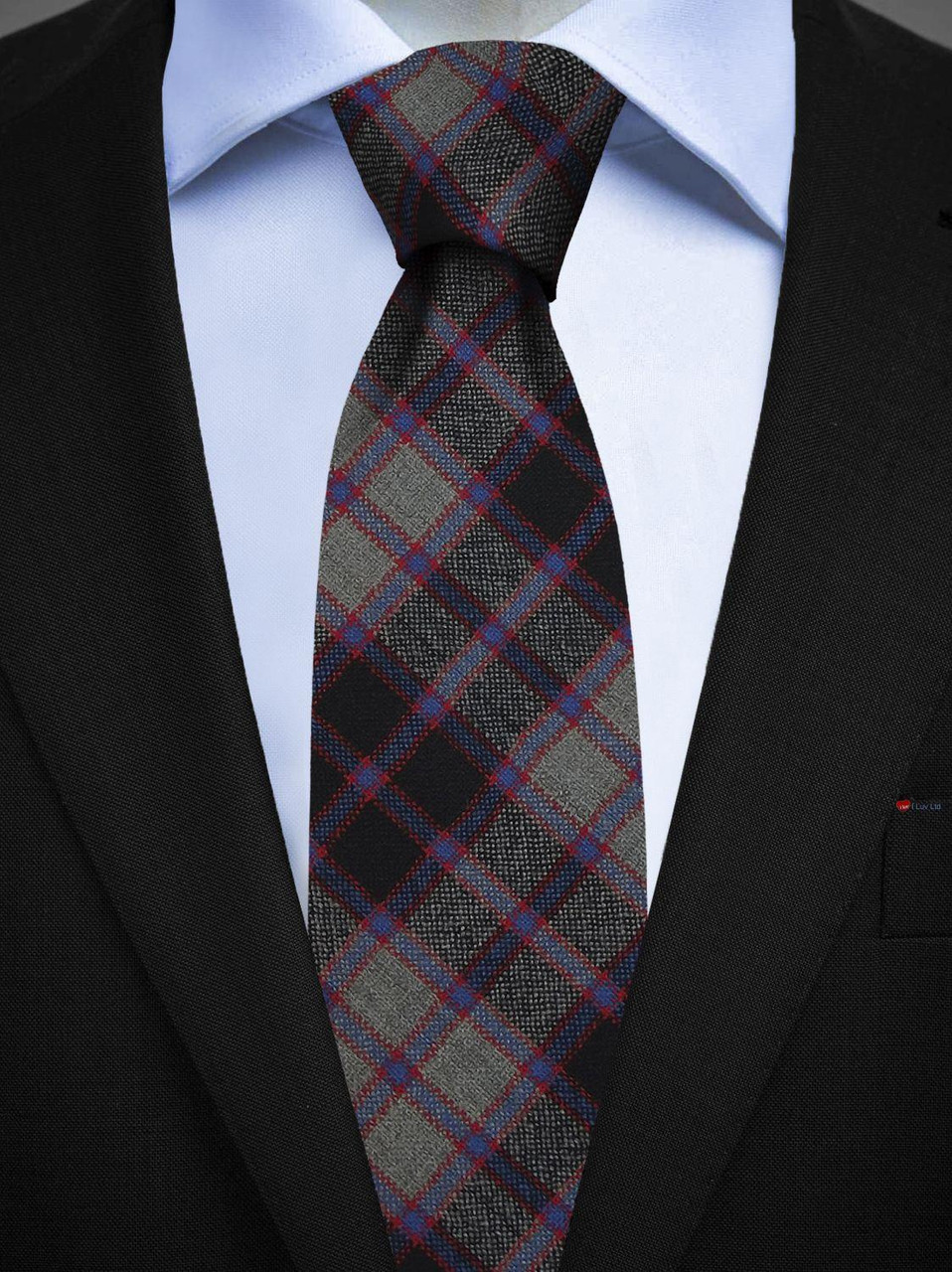 Mens All Wool Tie Woven Scotland - MacPherson Hunting Ancient Tartan