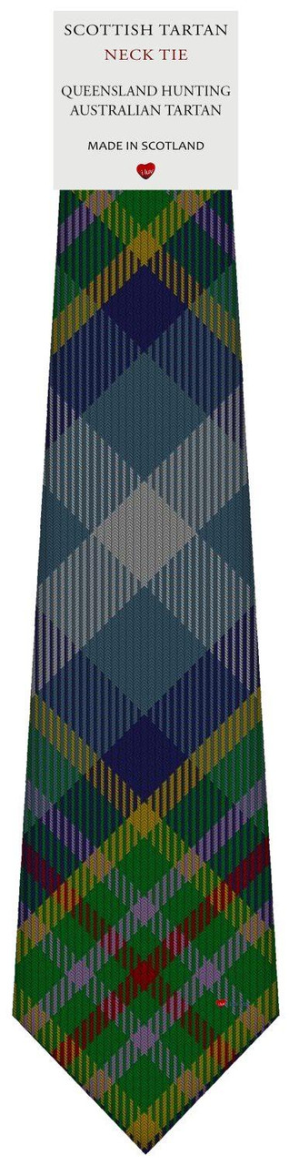 Mens All Wool Tie Woven Scotland - Queensland Hunting Australian Tartan
