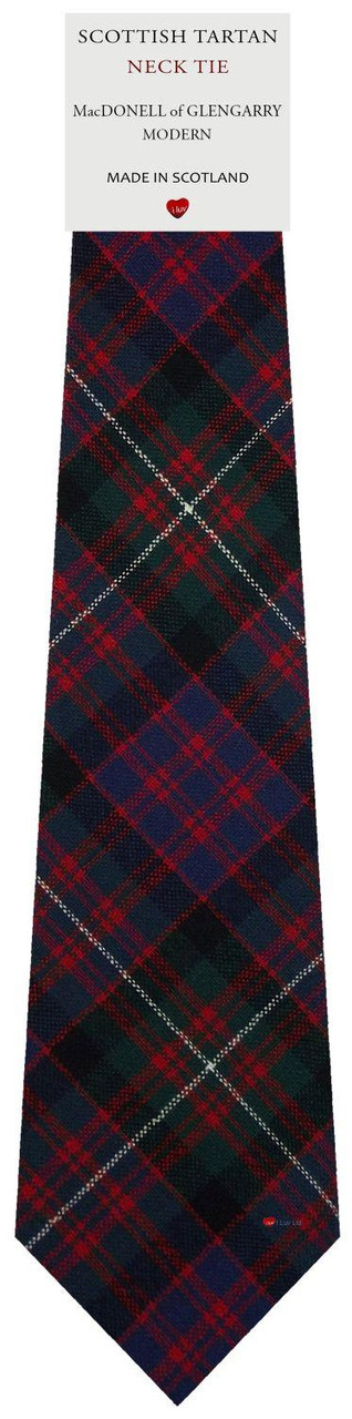 Mens All Wool Tie Woven Scotland - MacDonell of Glengarry Modern Tartan