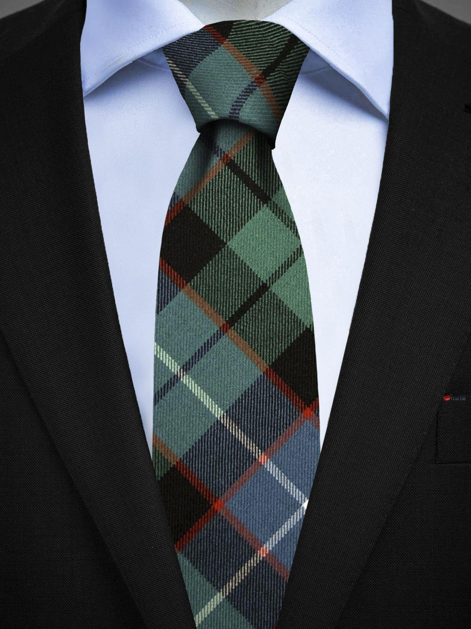 Mens All Wool Tie Woven Scotland - Russell Ancient Tartan