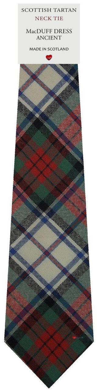 Mens All Wool Tie Woven Scotland - MacDuff Dress Ancient Tartan